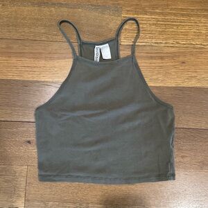 H&M Olive Cropped Tank Top